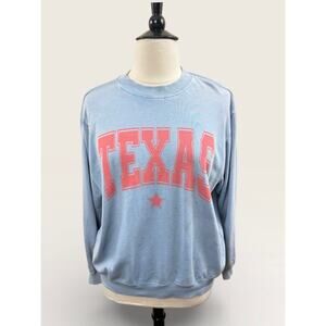 Light Blue Supersoft Oversized “TEXAS” Sweatshirt, Size XL